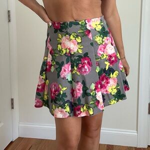 Floral Printed Fit And Flare Mini Skirt